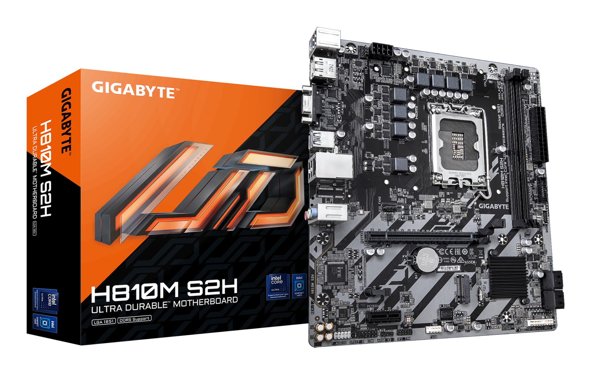 7f5be893-c80a-4a33-8257-2be507d4d125 GIGABYTE H810M S2H Micro-ATX motininė plokštė su DDR5 atmintimi ir 2 lizdais