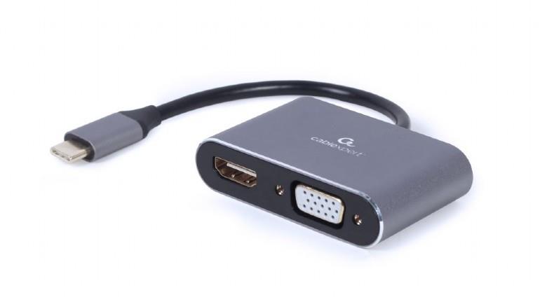 7f961284-5e62-4838-8edb-a114b87963b5 I/O ADAPTER USB-C TO HDMI/VGA/A-USB3C-HDMIVGA-01 GEMBIRD