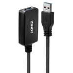 USB 3.0 prailginimo kabelio 5m LINDY, artimas vaizdas su jungtimis