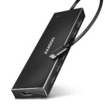 USB-C 7 prievadų hub'as AXAGON HUE-F7C su 30 cm ilgio kabeliu