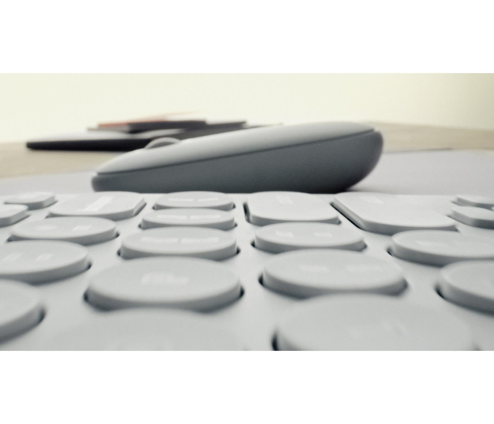 816ae0a2-fc02-416c-b365-9870150cc5d1 Pelė Logitech M350S, balta, matomas šoninis vaizdas su mygtukais