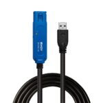USB 3.0 prailginimo kabelis LINDY, 8 metrų ilgio, iš arti