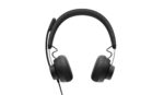 Ausinės Logitech Zone Wired, matomos iš šono su mikrofonu