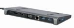 Adapteris USB-C su HDMI, USB 3.0 ir DisplayPort prievadu