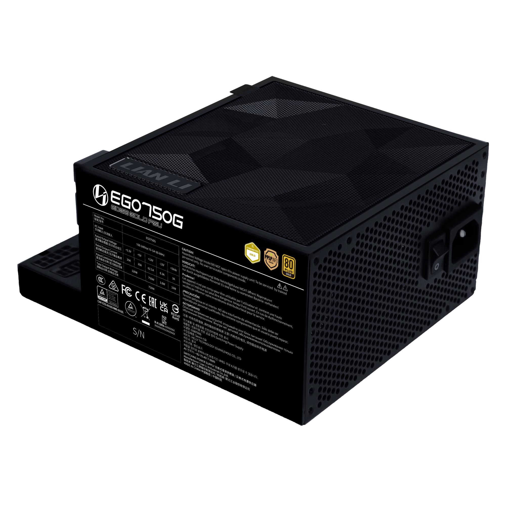 84a09698-d4c2-4d17-a2bc-b88f11f18bc1 Power Supply LIAN LI EDGE GOLD 750 750 Watts Efficiency 80 PLUS GOLD PFC Active G9P.EG0750G.B000.EU