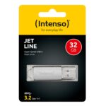 USB atmintinė Intenso 64GB, šoninis vaizdas su atidarytu dangteliu