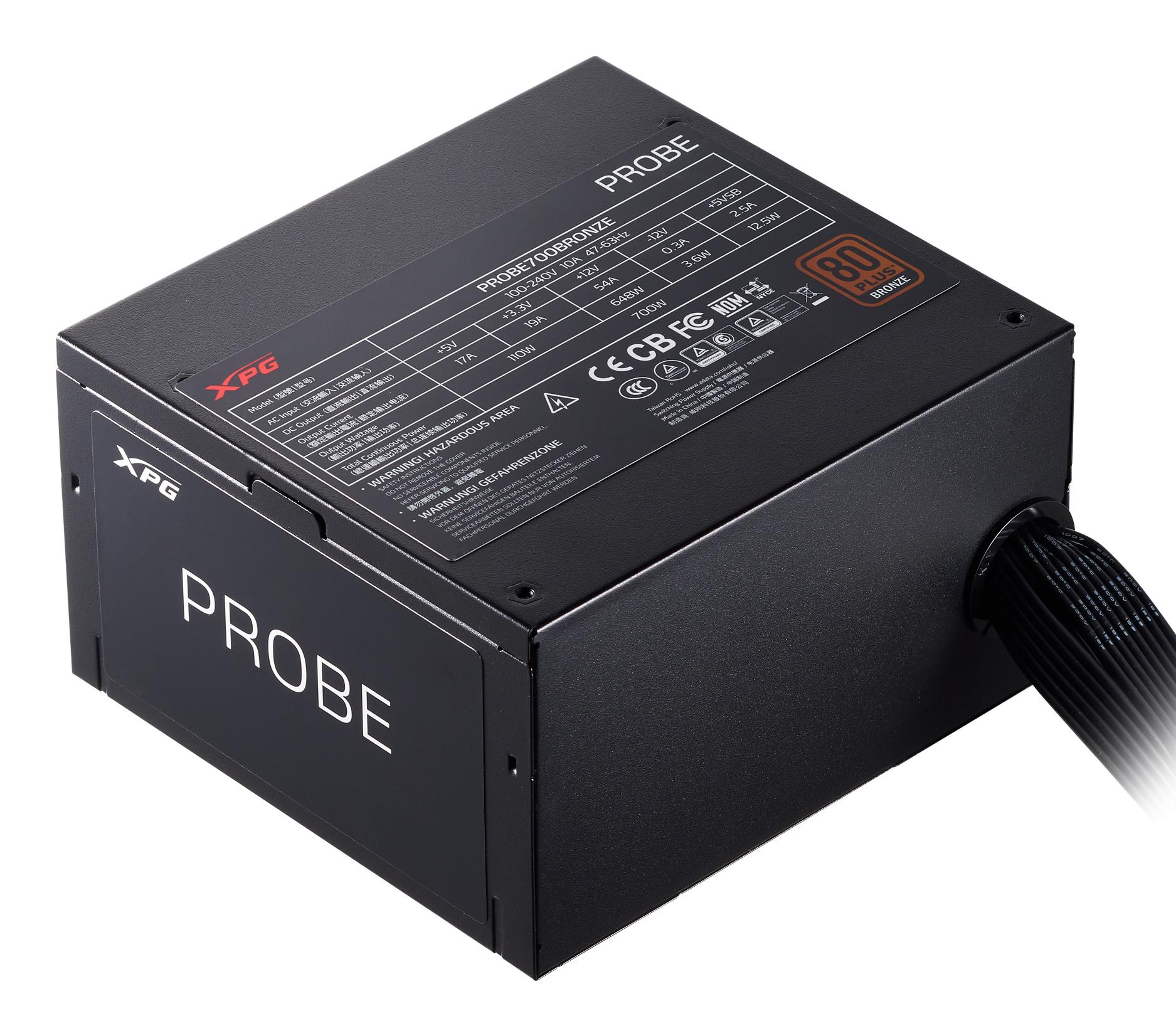 8806eabc-45f5-4208-8c0d-7e59547f30ba Power Supply ADATA PROBE BRONZE Power Supply 600 Watts Efficiency 80 PLUS BRONZE PFC Active MTBF 100000 hours PROBE600B-BKCEU