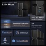 Wireless Router TP-LINK Wireless Router 9214 Mbps Mesh Wi-Fi 7 USB 3.0 4x2.5GbE 1x2.5GbE Number of antennas 6 ARCHERBE550