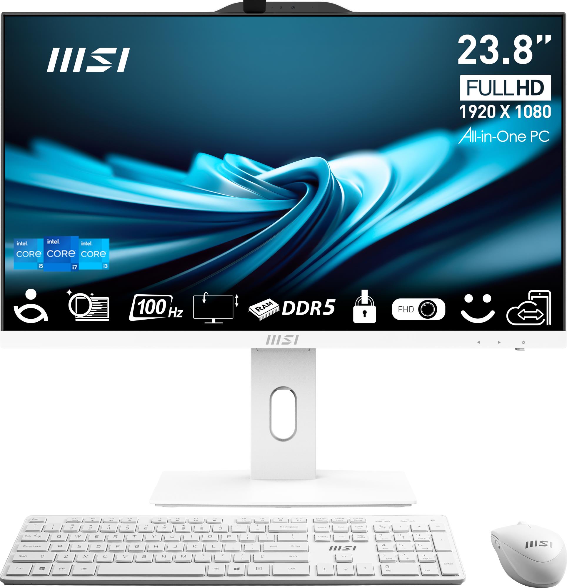 8aab98f5-b5a8-4b49-8fee-9637f7b5a76a Monoblock PC MSI PRO AP241P 14M Business All in One CPU Core i5-14400 2500 MHz Screen 23.8" RAM 16GB DDR5 5600 MHz SSD 512GB Graphics card Intel UHD Graphics Integrated Windows 11 Pro Colour White PROAP242P14M-691EU