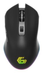 Pelė Firebolt MUSGW-6BL-02, matoma iš šono, su RGB LED apšvietimu
