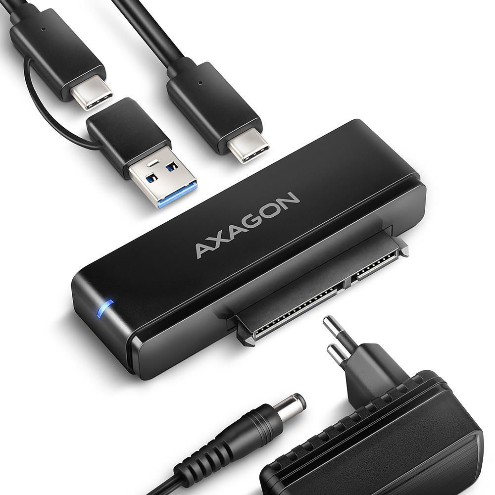 8f6c88e5-59bd-430a-bd1f-2a33a7a819d0 USB-C adapter AXAGON ADSA-FPX su SATA 6G ir 10Gbps greičiu