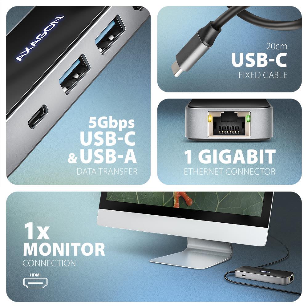 8fc7f5cc-09e6-4b8c-8158-7e3e0d701a37 I/O HUB USB-C 6IN1/GLASS 0.2M HMC-6GLN AXAGON