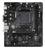 ASROCK B550M-HDV motininė plokštė, matoma iš viršaus su prievadų išdėstymu