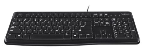 Klaviatūra K120 USB su standartiniu išdėstymu ir pilno dydžio F klavišais