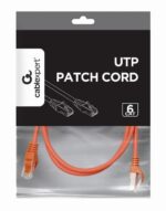 Kabelio CAT6 UTP 1.5M raudonas, matomas su užsegimu ir jungtimis