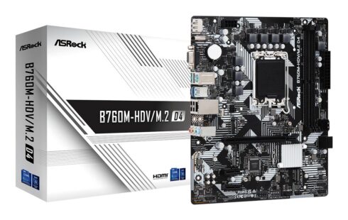 ASROCK B760M-HDV su LGA1700 ir DDR4 atmintimi, Micro-ATX formato