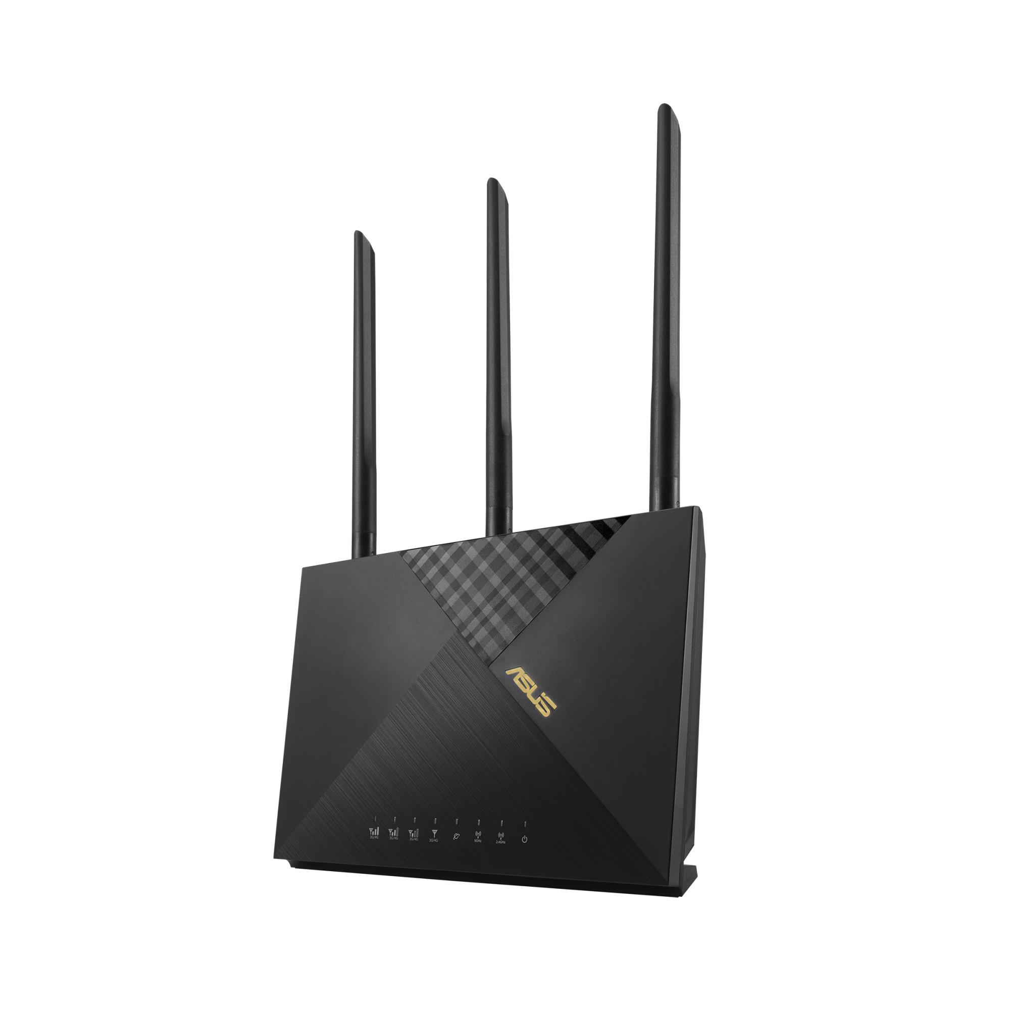 907f28aa-9c14-487c-b467-8f3cdf17ed97 Wireless Router ASUS Wireless Router 1800 Mbps Wi-Fi 5 Wi-Fi 6 1 WAN 4x10/100/1000M Number of antennas 4 4G-AX56