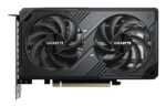 Vaizdo plokštė GIGABYTE GeForce RTX 5060, šoninis vaizdas su prievadų išdėstymu