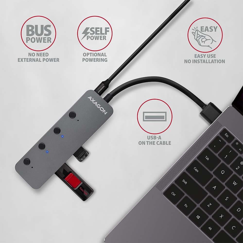 924d6b7b-8425-4c0c-b2e5-ea54b028bcd6 I/O USB HUB SWITCH 4PORT/0.2M HUE-MSA AXAGON