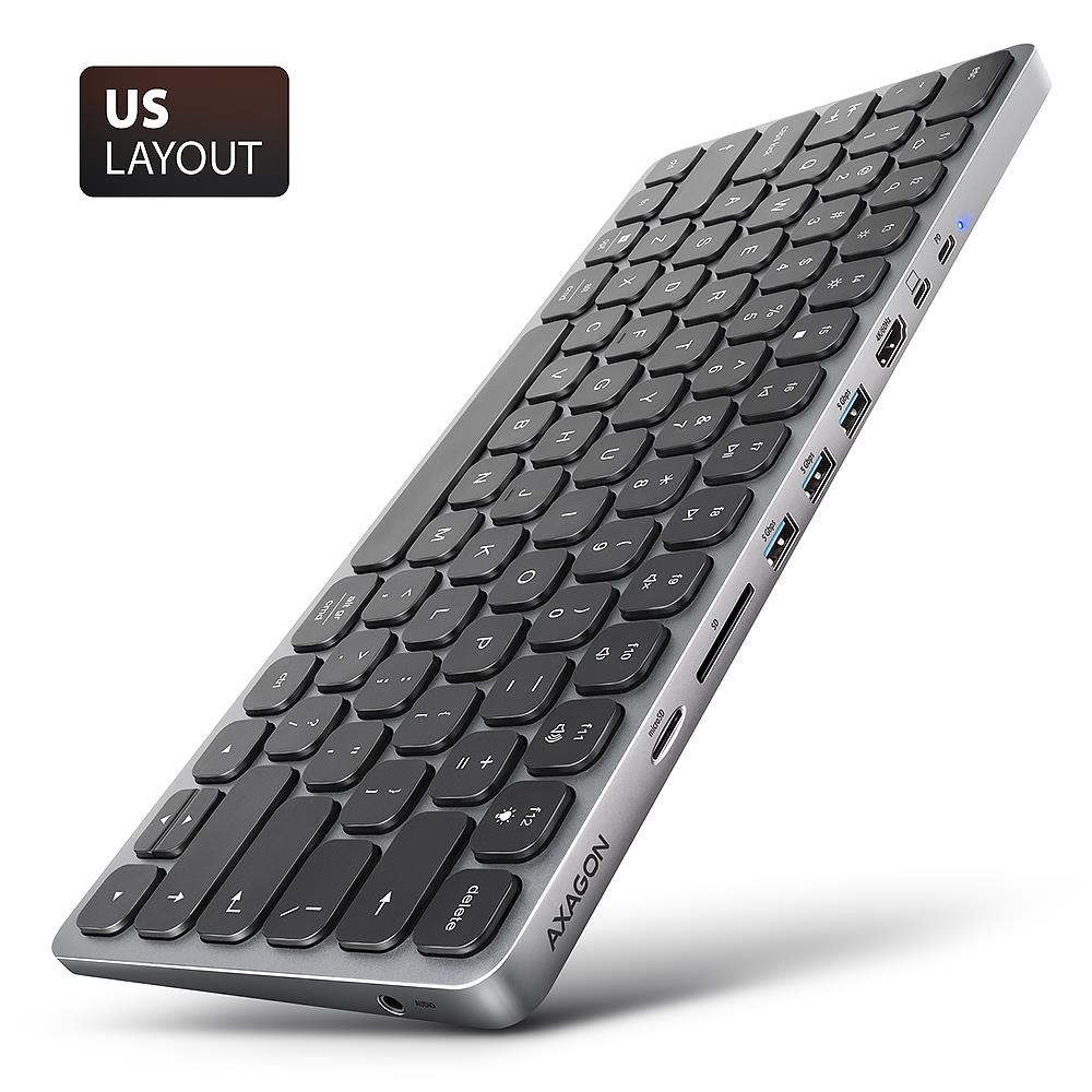 92667545-ba75-450f-b59f-5f0c8d5102d7 Klaviatūra su 9in1 USB-C centru, HDMI ir 3 USB-A prievadais