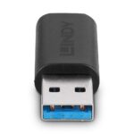 Adapteris USB3.2 Type C/A Lindy, matomas iš šono su jungtimis