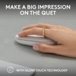 Pelė Logitech M350S, balta, matoma iš šono su mygtukais