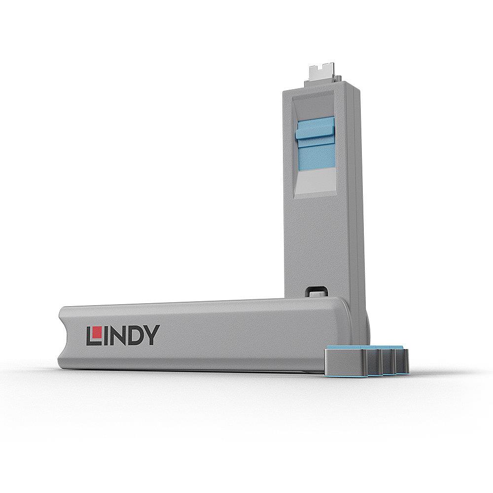 951bfe1b-c6c8-431a-9d62-0a7a5fb381e6 USB Type C prievado blokatoriai, 4 vnt., mėlyna spalva