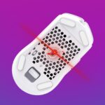 Pelė HyperX Pulsefire Haste 2, balta, matoma iš šono