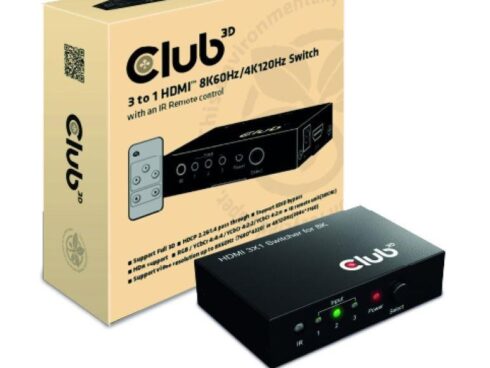 VIDEO SWITCH HDMI 3PORT/CSV-1381 CLUB3D