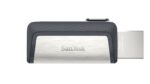 USB-C atmintukas SanDisk 128GB, šoninis vaizdas su slidžiu korpusu