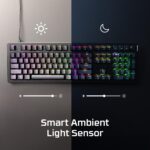 Klaviatūra HyperX Alloy Rise, šoninis vaizdas su apšvietimu