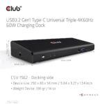NB ACC DOCKING STATION/USB-C 60W CSV-1562 CLUB3D