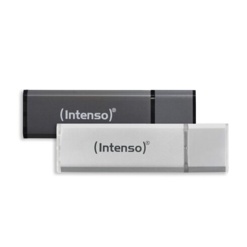 Intenso USB atmintinė 32GB, 2 vnt., sidabrinė aliuminio korpuse