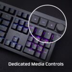 Klaviatūra HyperX Alloy Rise, juoda, matoma iš šono