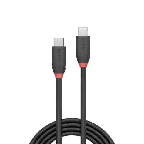 USB 3.2 Type C į Type C laidas, 0.5m, juodas