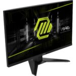 Monitorius MSI MAG 274QF X24, matomas iš šono, rodo VESA tvirtinimo taškus