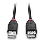USB2 prailginimo laidas 5m, matomas iš šono su jungtimis