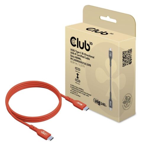USB-C į USB-C laidas 1m, PD 240W, bi-direkcinis