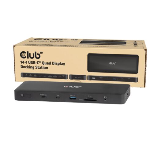 Dokų stotis Club3D CSV-2540 su 4x 4K60Hz vaizdo išvestimi