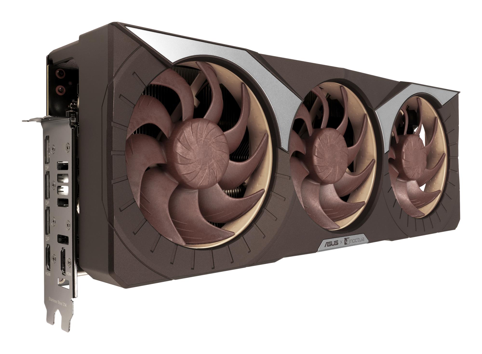 a0a16a44-2949-4175-b356-040d78fb340b Vaizdo plokštė ASUS NVIDIA GeForce RTX 5080, šoninis vaizdas su jungtimis
