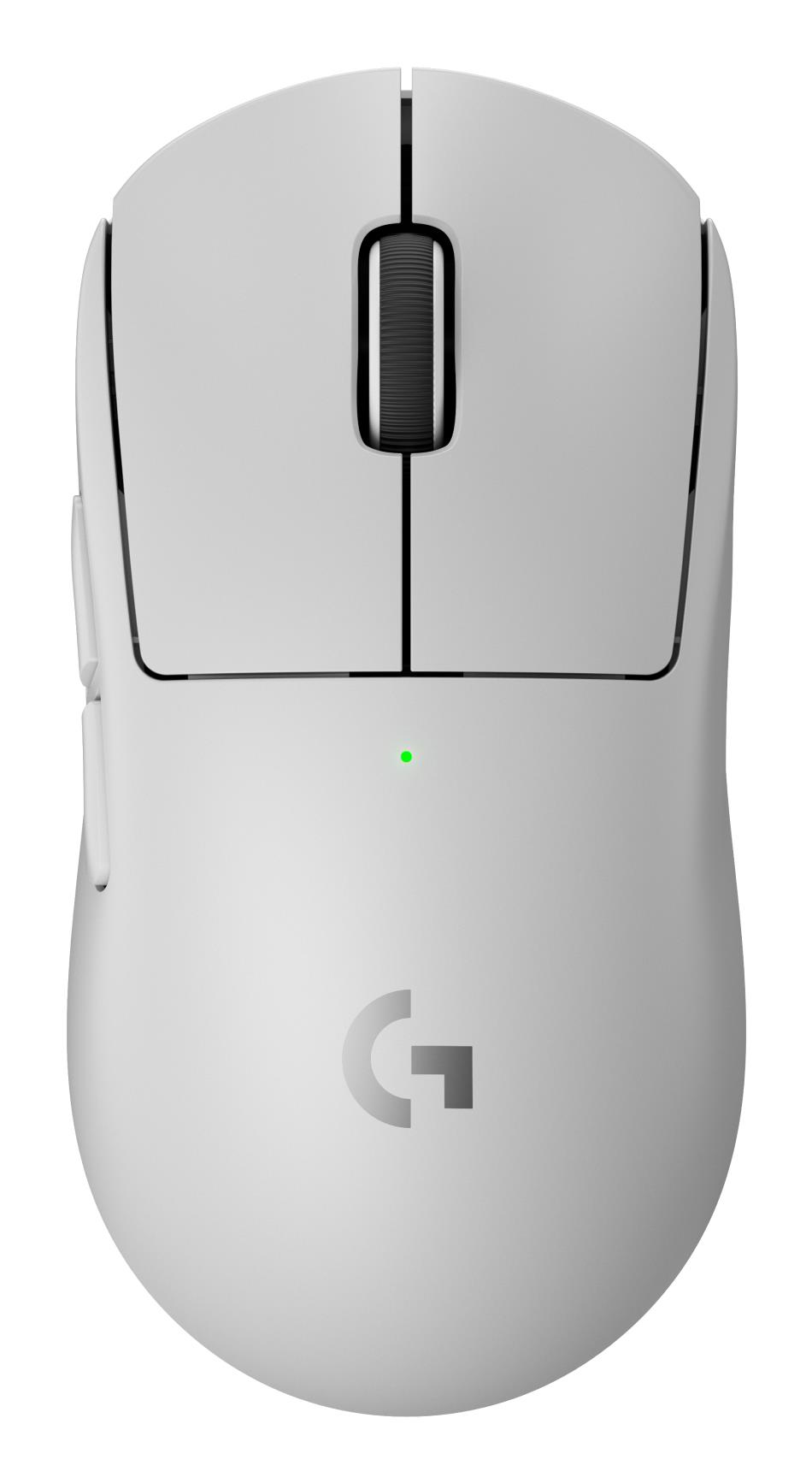 a0f1309e-b813-4eaf-a631-2488932bcf4c Pelė Logitech G Pro X, balta, matomas šoninis vaizdas su mygtukais