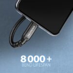 USB-C prailginimo laidas 0.5m, matomas iš šono su jungtimis