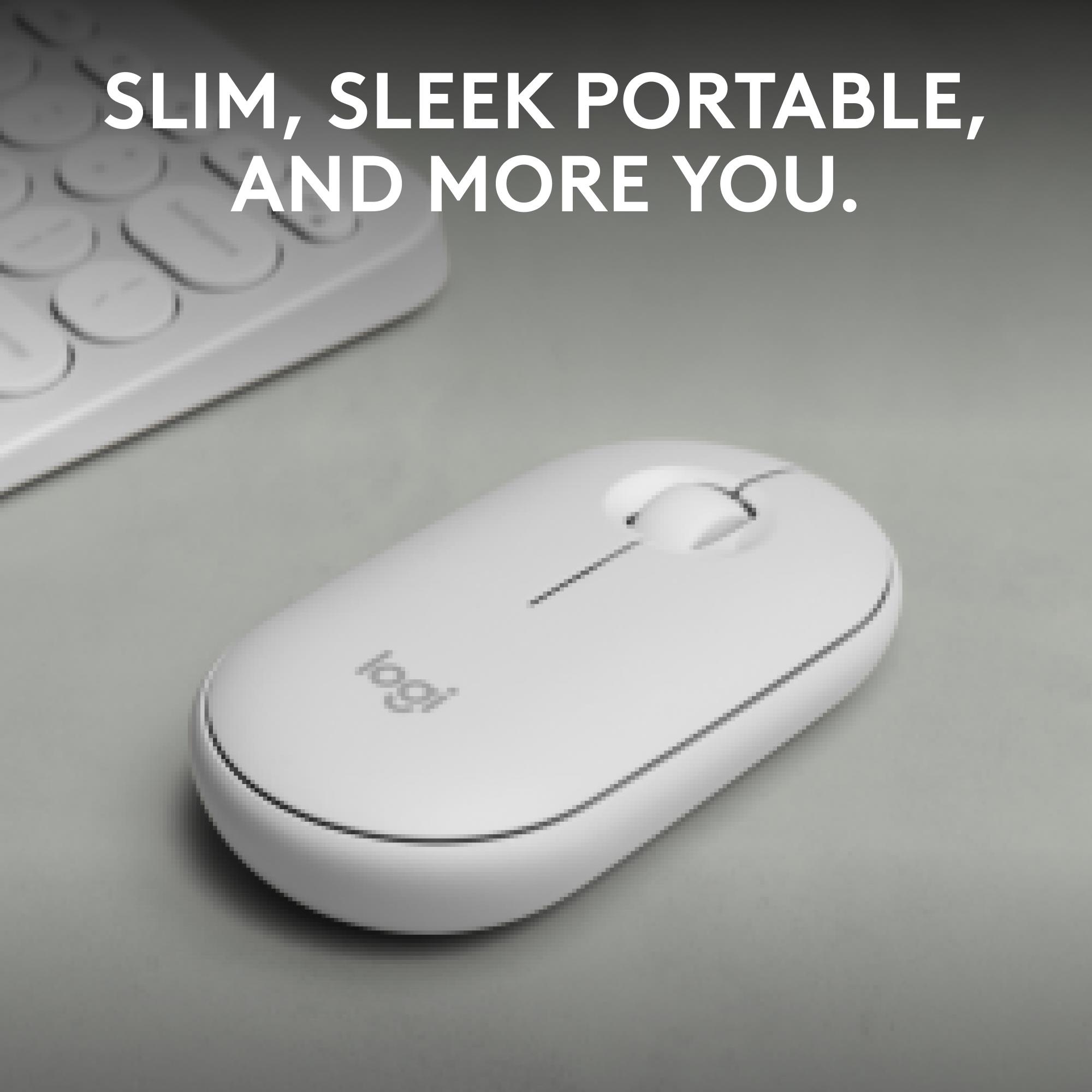 a2589343-b289-4327-a98e-aabc191f848e Pelė Logitech M350S, baltos spalvos, iš šono
