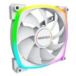 Montech AX140 PWM baltas 140mm korpuso aušintuvas su RGB apšvietimu