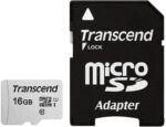 Transcend 16GB micro SDHC kortelė su adapteriu, C10 greičio klasė