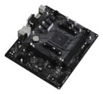 ASROCK B550M-HDV motininė plokštė, šoninis vaizdas su prievadų išdėstymu