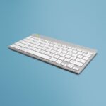 Kompaktiška klaviatūra R-GO su ergonomišku dizainu ir baltu apdaila