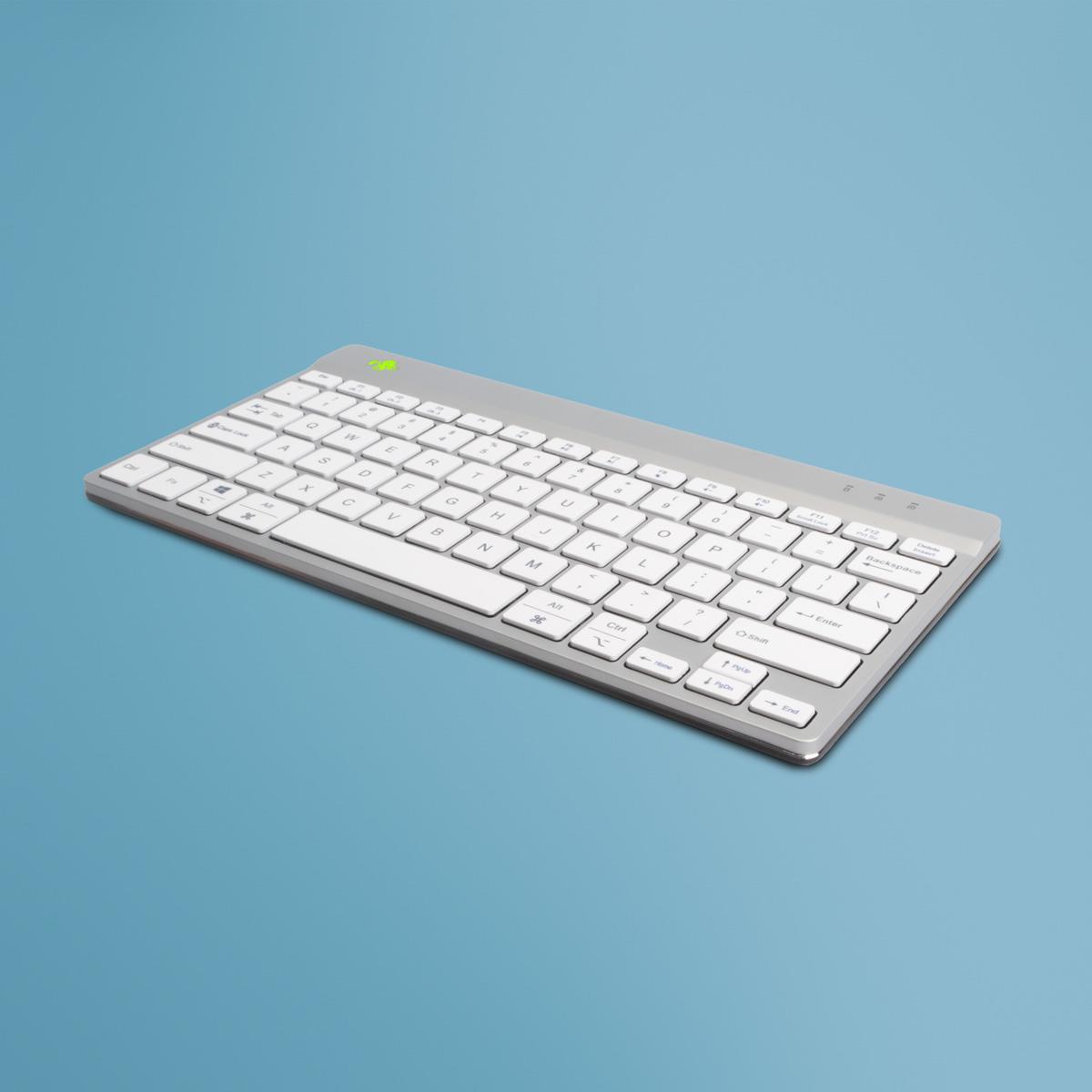 a7359757-105f-446b-a5e3-ea6cbcb15318 Kompaktiška klaviatūra R-GO su ergonomišku dizainu ir baltu apdaila