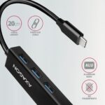 I/O HUB USB-C 4PORT GLAN/0.2M HMC-GL3A AXAGON