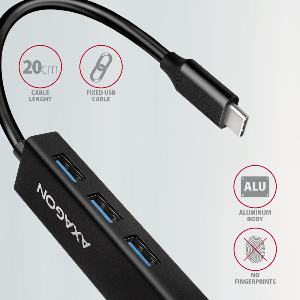a7865439-f88f-4144-a720-f71edd4cc41f I/O HUB USB-C 4PORT GLAN/0.2M HMC-GL3A AXAGON